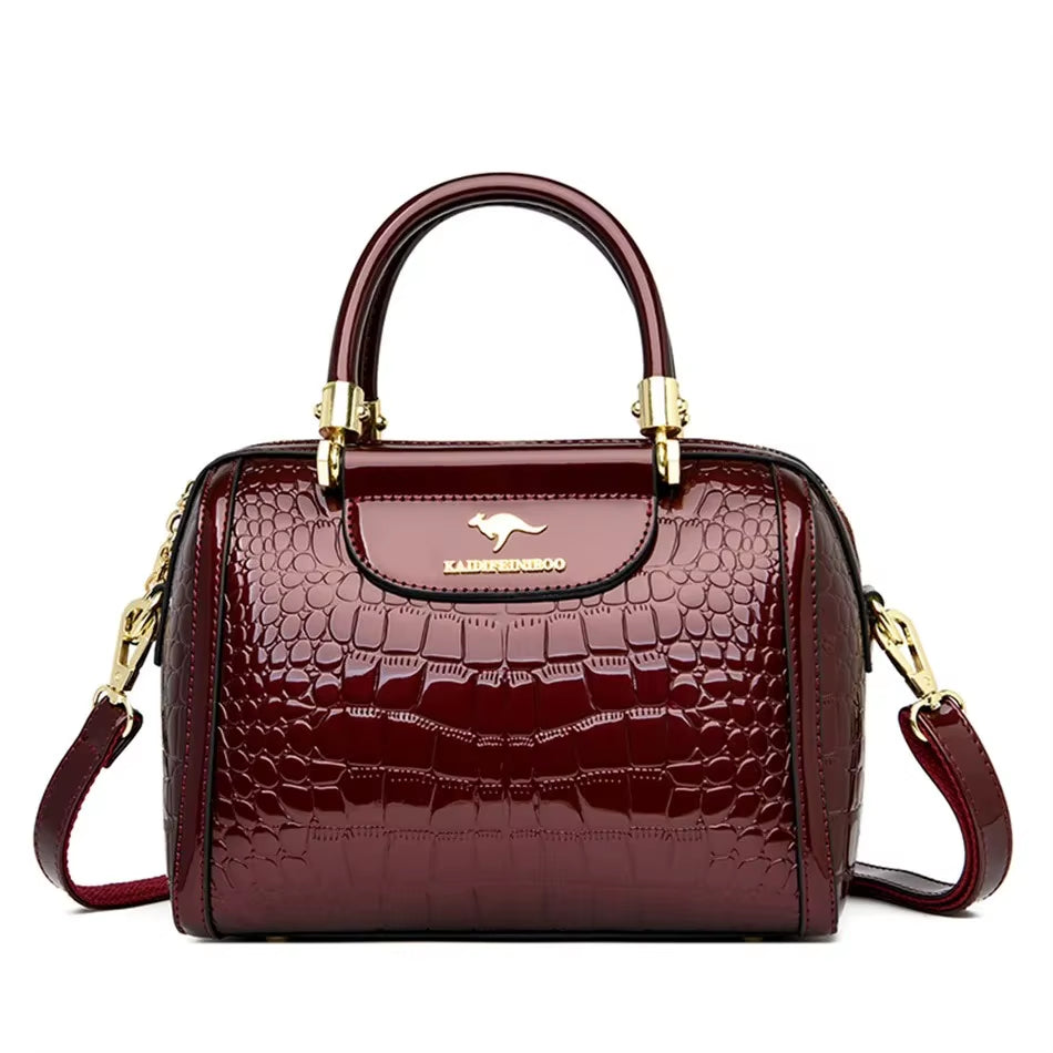 Soft Leather Luxury Handbags Women Bags Designer 3 Layers Shoulder Crossbody 