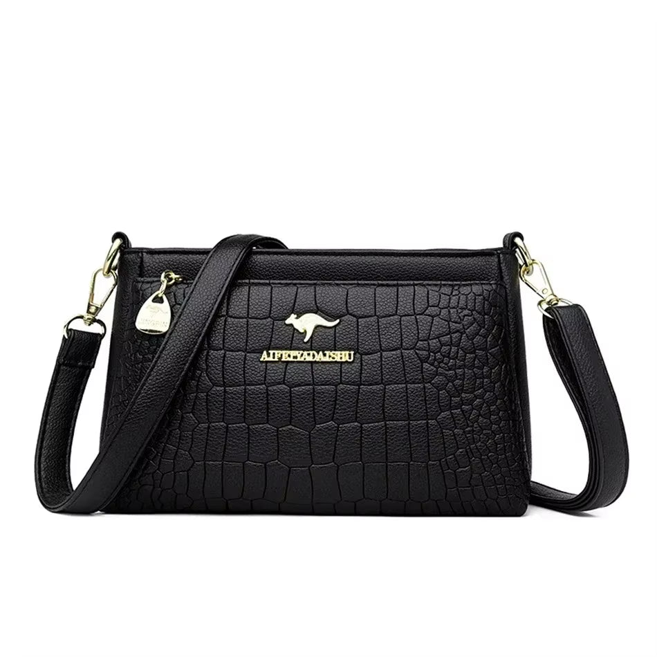 Soft Leather Luxury Handbags Women Bags Designer 3 Layers Shoulder Crossbody 