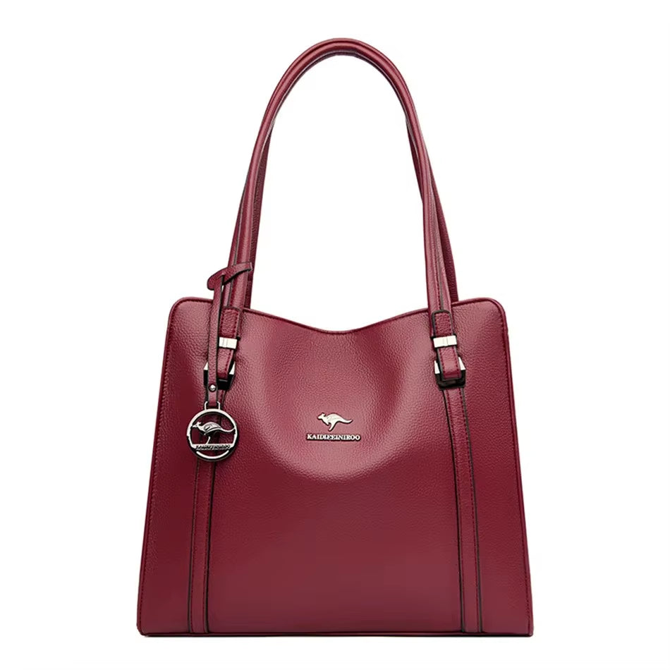 Soft Leather Luxury Handbags Women Bags Designer 3 Layers Shoulder Crossbody 