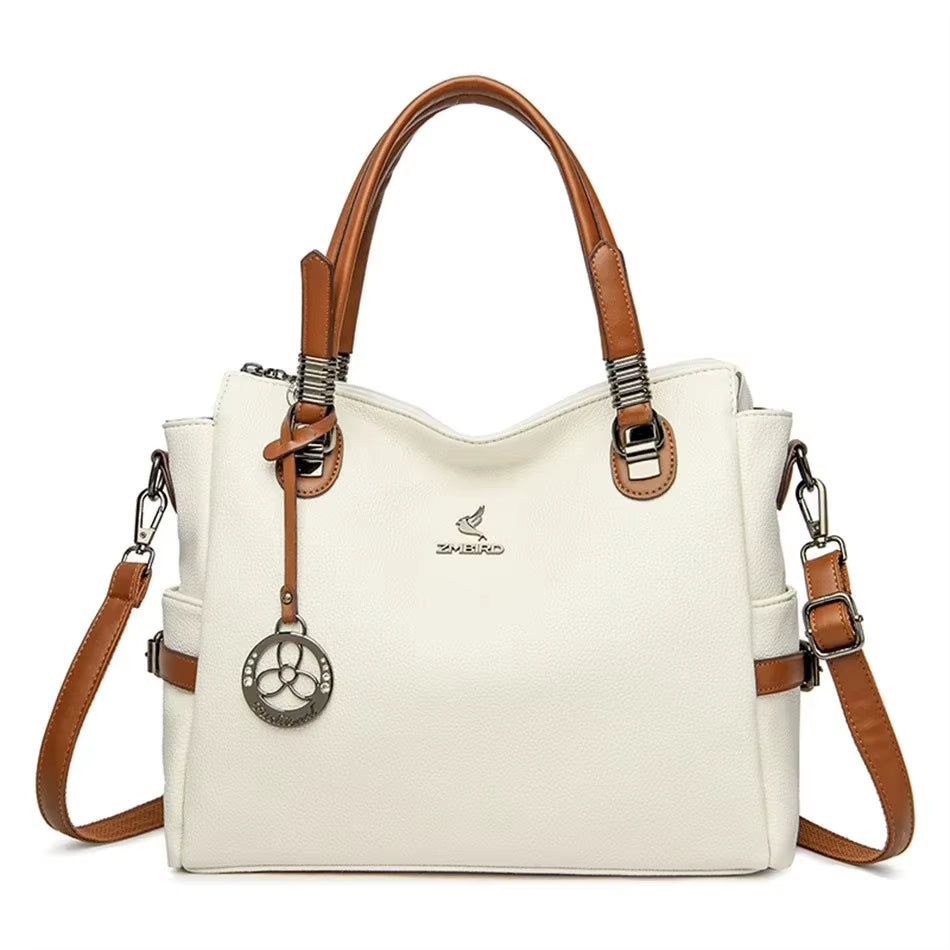 Soft Leather Luxury Handbags Women Bags Designer 3 Layers Shoulder Crossbody 