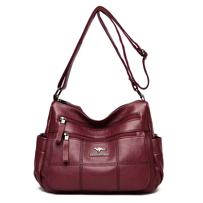 Soft Leather Luxury Handbags Women Bags Designer 3 Layers Shoulder Crossbody 