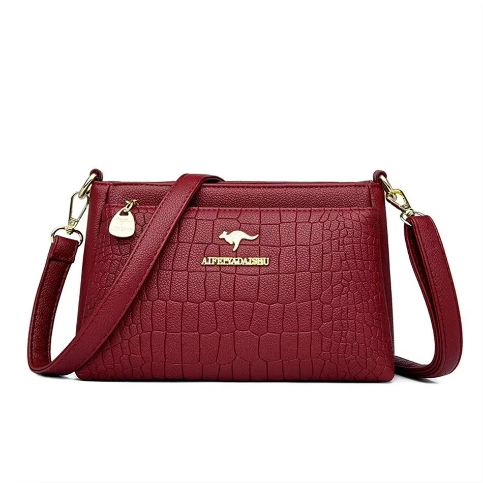 Soft Leather Luxury Handbags Women Bags Designer 3 Layers Shoulder Crossbody 