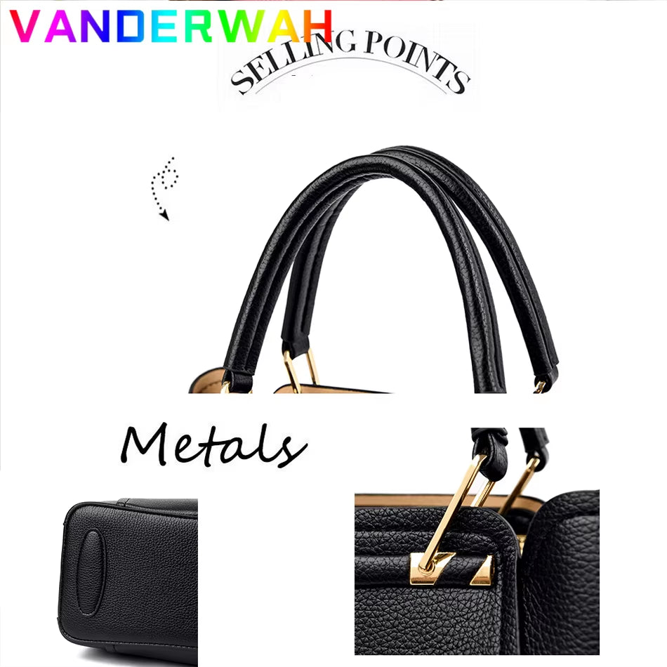 Soft Leather Luxury Handbags Women Bags Designer 3 Layers Shoulder Crossbody 